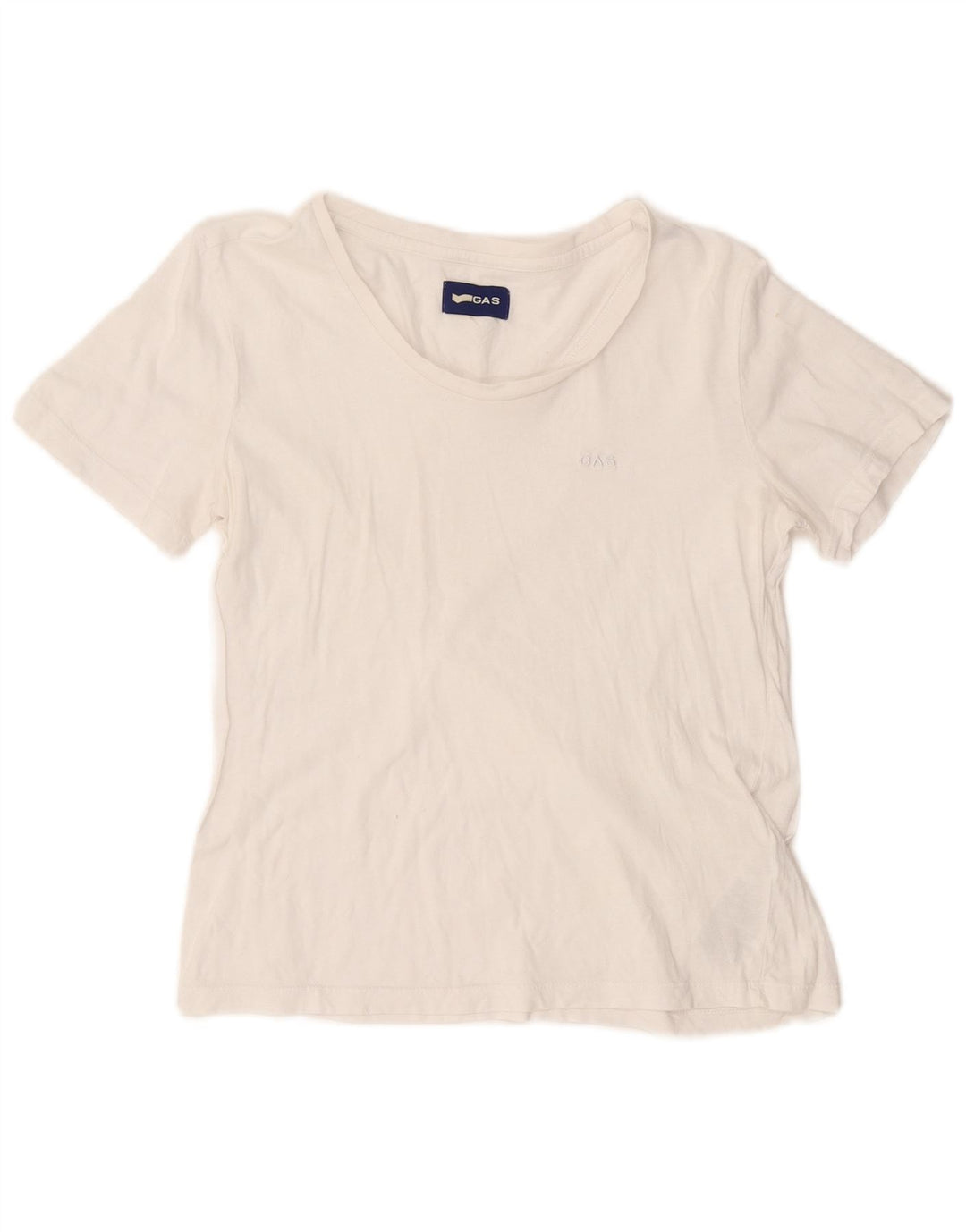 GAS Damen T-Shirt Top UK 12 Mittelweiße Baumwolle