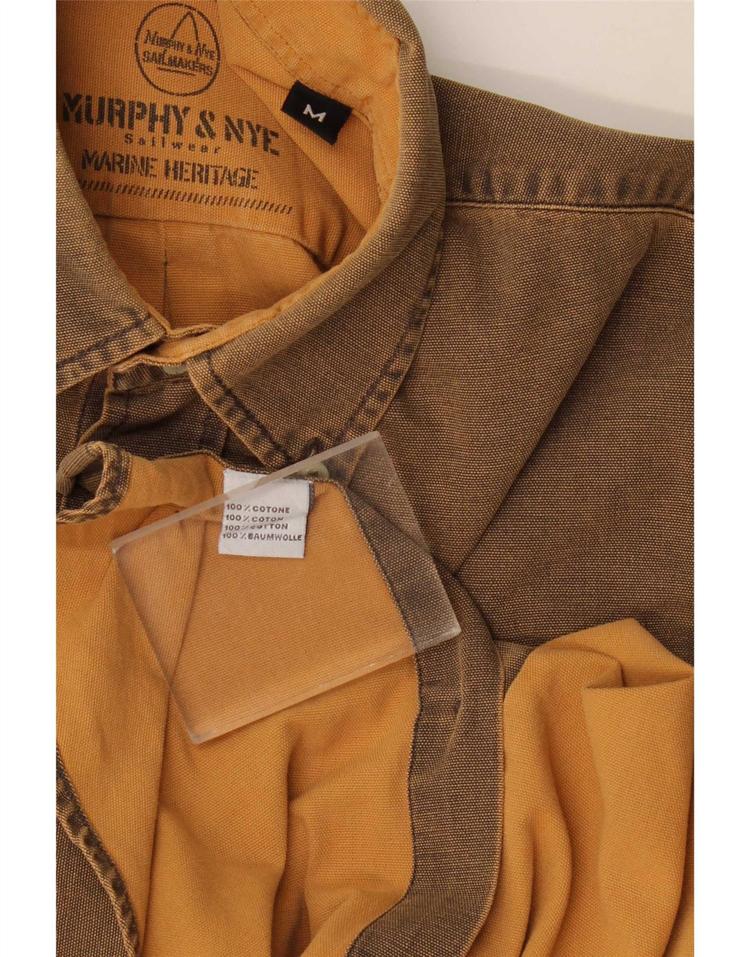Murphy & Nye Herren-Sailmakers-Hemd aus mittelbrauner Baumwolle