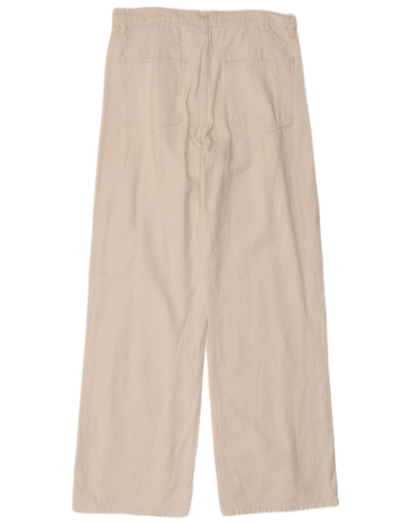 Zara Damen-Jeans mit weitem Bein, EU 40, Mittel W30 L32, Weiß