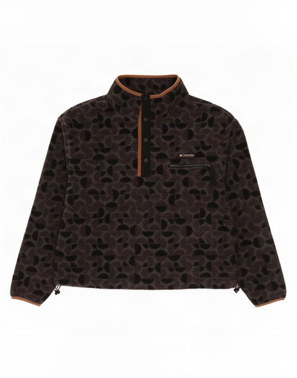 Columbia Damen-Oversize-Fleecepullover, Größe 40, groß, grau, geometrisch