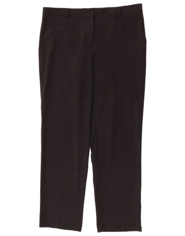 Marks & Spencer Damen Gerade Freizeithose UK 14 Large W34 L29 Schwarz
