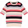 Marks & Spencer Damen T-Shirt Top UK 14 Medium Mehrfarbig gestreift