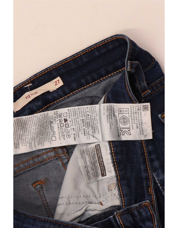 Levi's Damen 712 Slim Jeans W27 L27 Blaue Baumwolle