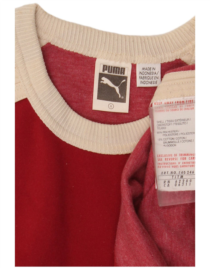 PUMA Herren-Oberteil, langärmelig, klein, rot, Farbblock-Polyester
