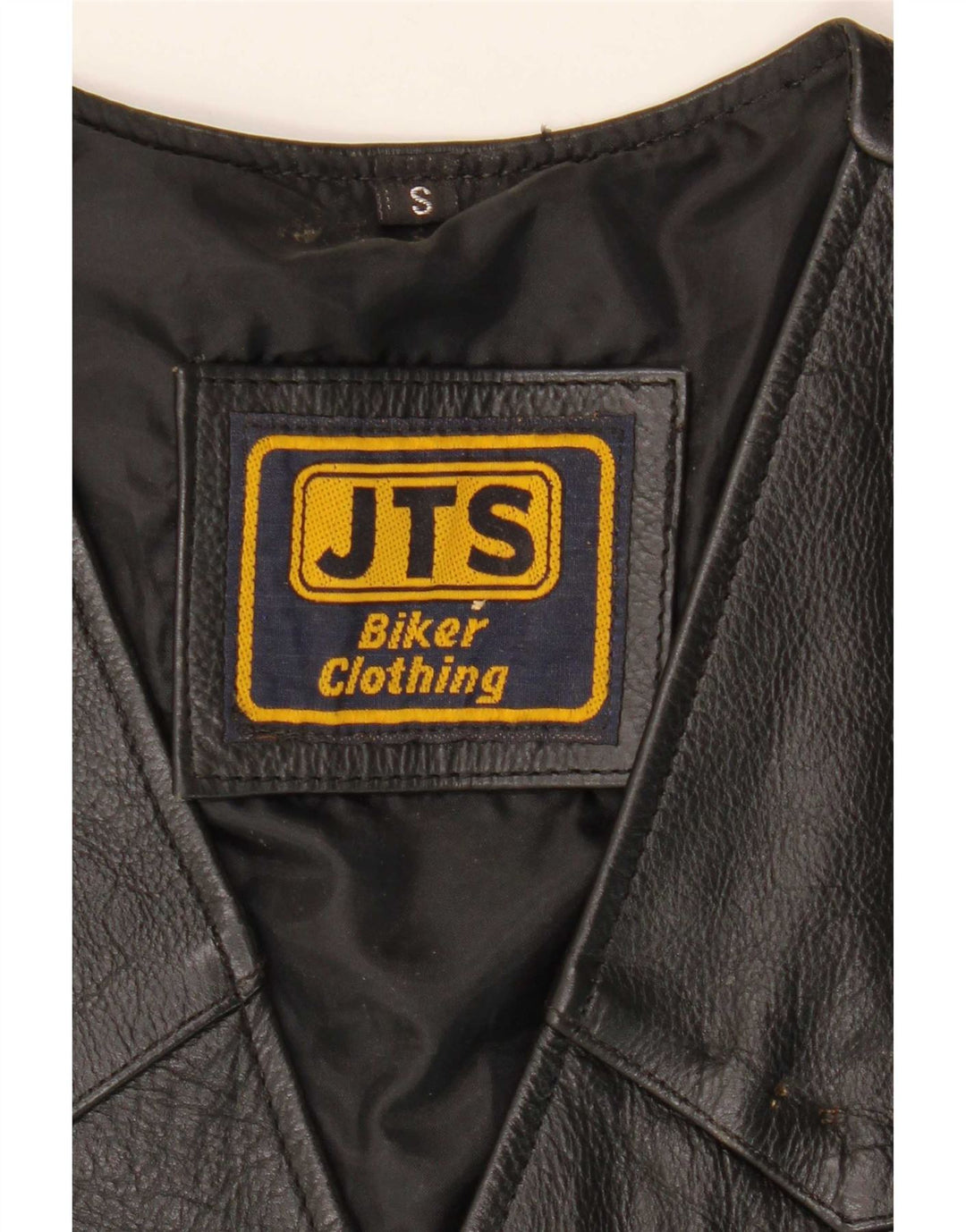 JTS Herren Biker-Lederweste, Größe S, Schwarz