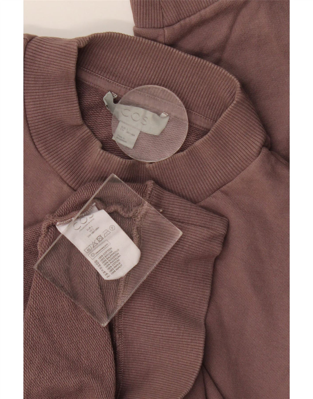 Cos Herren-Sweatshirt, Pullover, groß, braune Baumwolle