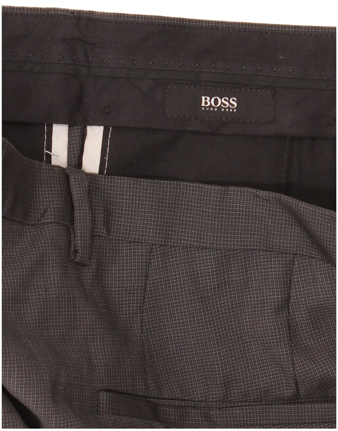 Hugo Boss Herren gerade Anzughose IT 48 Medium W34 L30 Grau Gingham