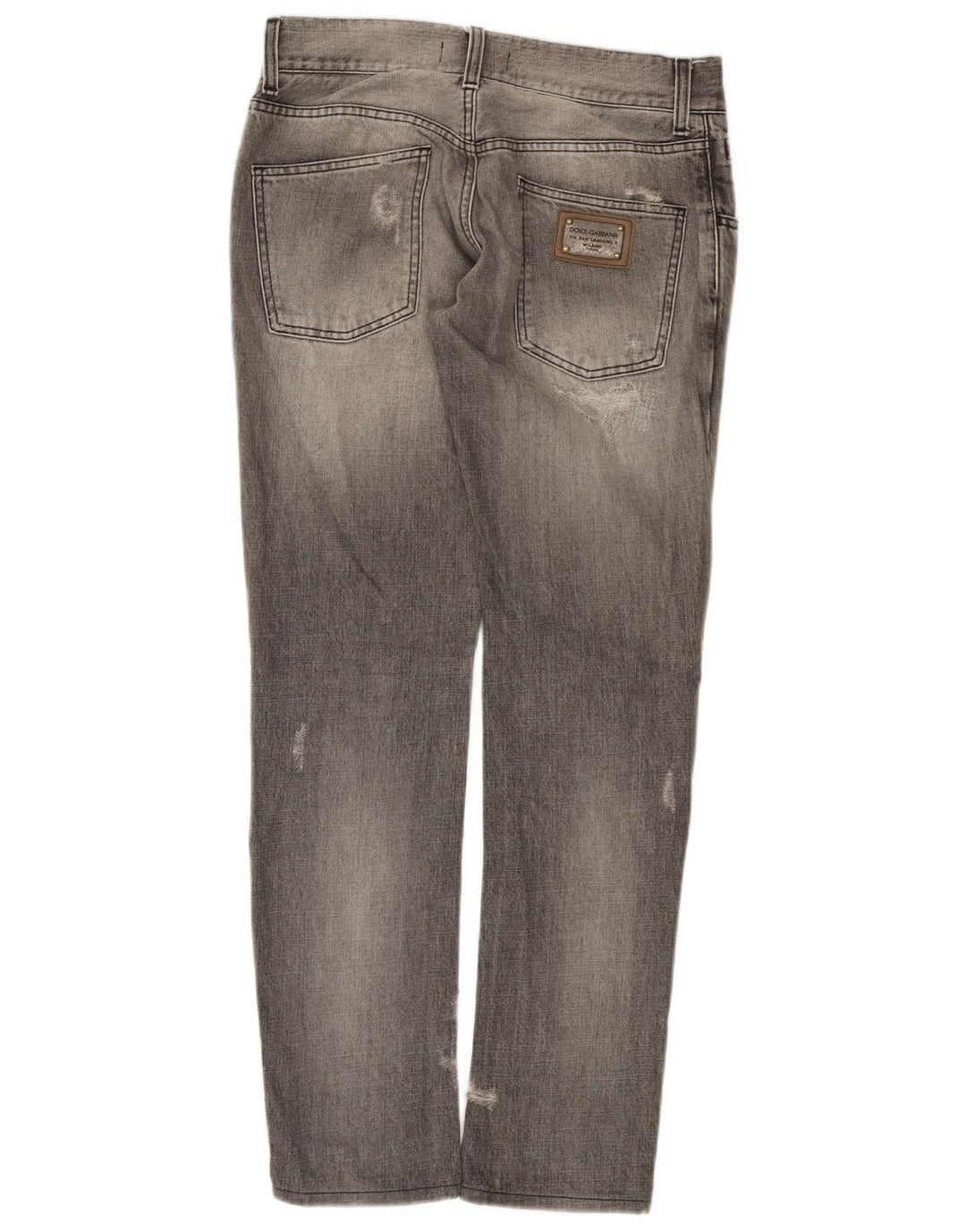 Dolce & Gabbana Damen Distressed Slim Jeans IT 44 Mittel W30 L31 Grau