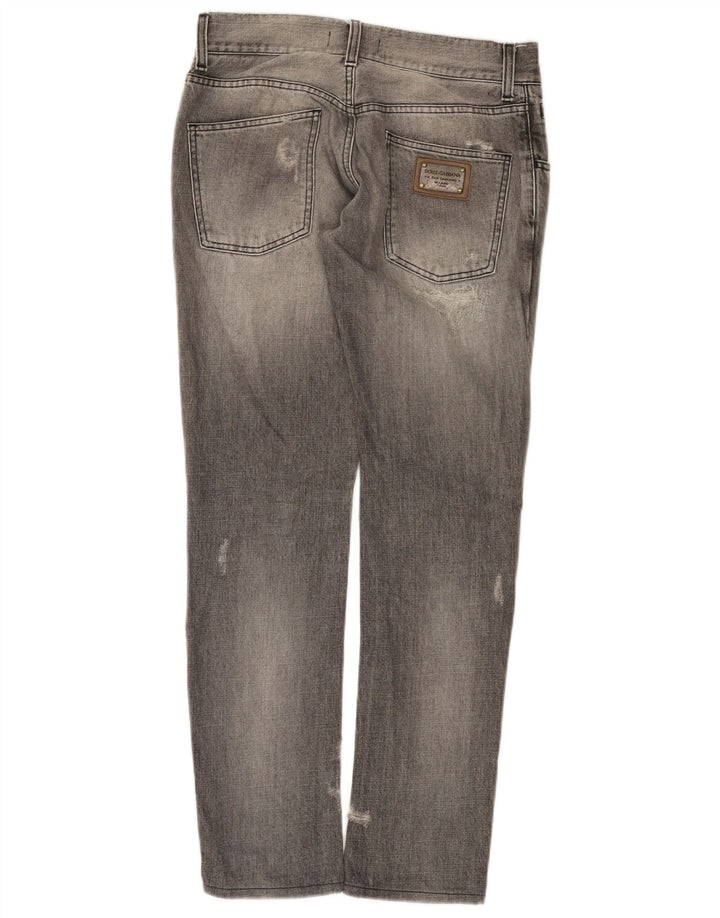 Dolce & Gabbana Damen Distressed Slim Jeans IT 44 Mittel W30 L31 Grau