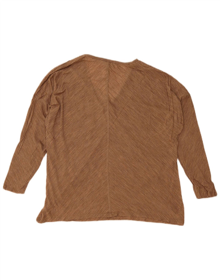 Massimo Dutti Damen-Oversize-Oberteil, langärmlig, Gr. 10, Größe S, Beige gefleckt