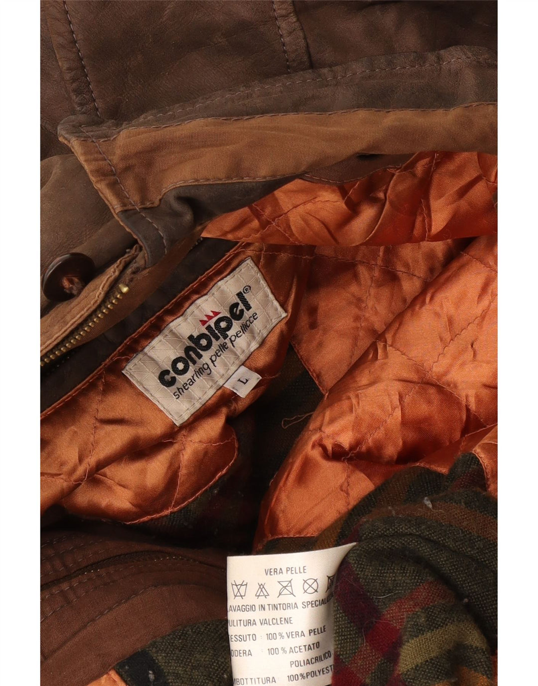 CONBIPEL Herren Lederjacke UK 40 Großes braunes Leder