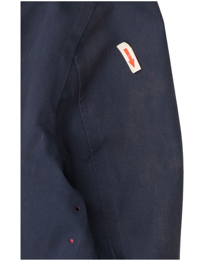 K-Way Herren-Regenjacke mit Kapuze, UK 38, mittelmarineblaue Baumwolle