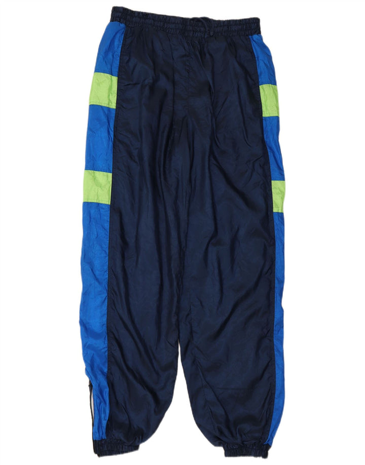 ACTIVE Mens Tracksuit Trousers Joggers Large  Navy Blue Colourblock