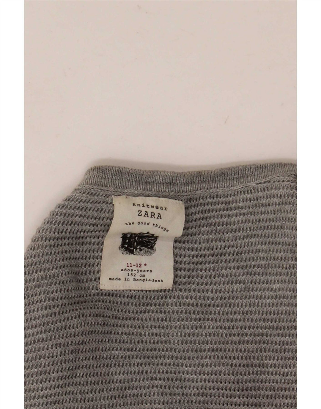 Zara Jungen-Pullover mit Rundhalsausschnitt, 11–12 Jahre, Grau
