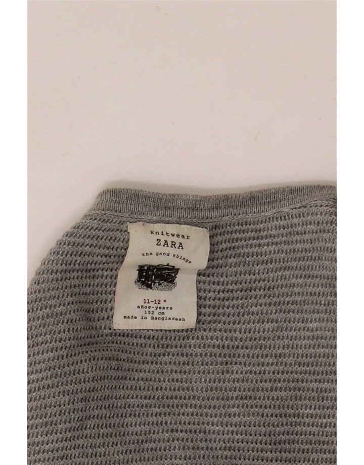 Zara Jungen-Pullover mit Rundhalsausschnitt, 11–12 Jahre, Grau