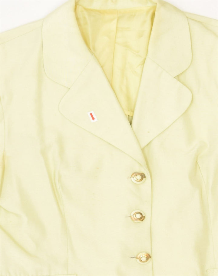 VINTAGE Womens Short Sleeve 4 Button Blazer Jacket IT 50 XL Yellow | Vintage Vintage | Thrift | Second-Hand Vintage | Used Clothing | Messina Hembry 