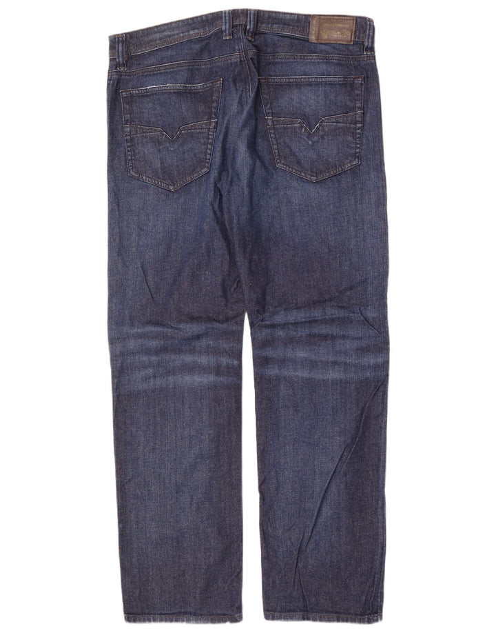 Diesel Herren Straight Jeans W36 L32 Blaue Baumwolle
