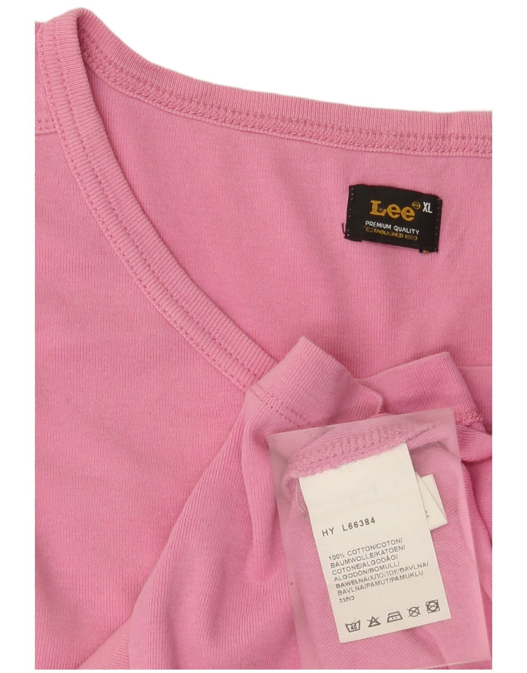 Lee Damen Top Langarm UK 18 XL Rosa Baumwolle