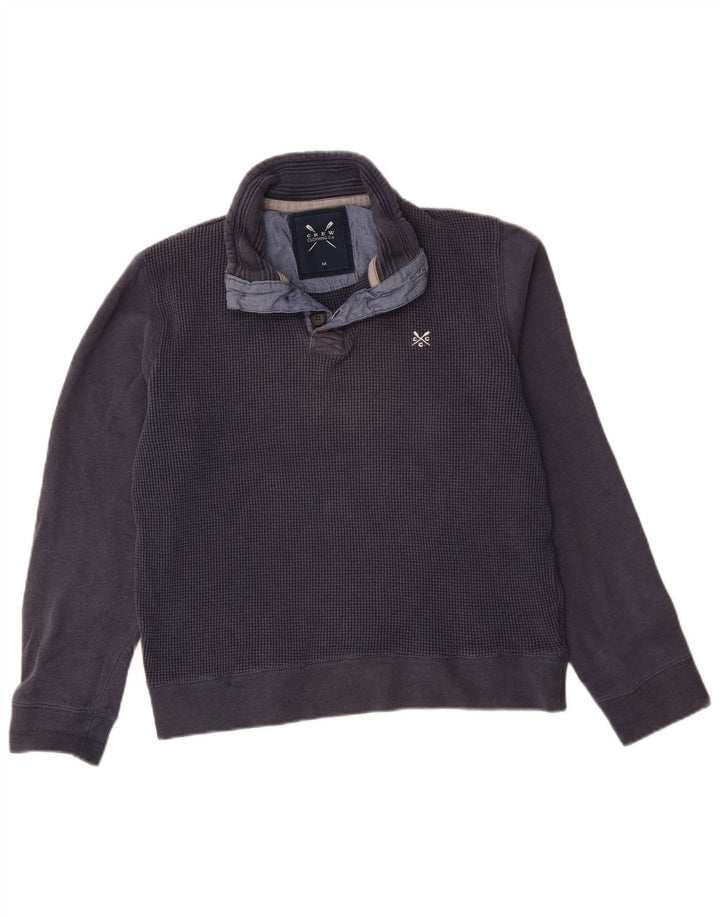 Crew Clothing Herren-Sweatshirt mit Knopfkragen, mittlere Marineblau-Baumwolle