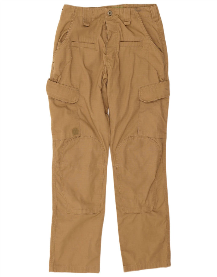 Vintage Herren Straight Cargo Hose W30 L30 Beige Polyester
