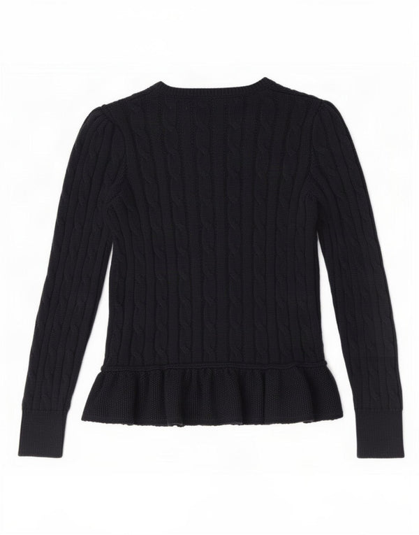 Polo Ralph Lauren Mädchen-Cardigan-Pullover, 5–6 Jahre, marineblaue Baumwolle