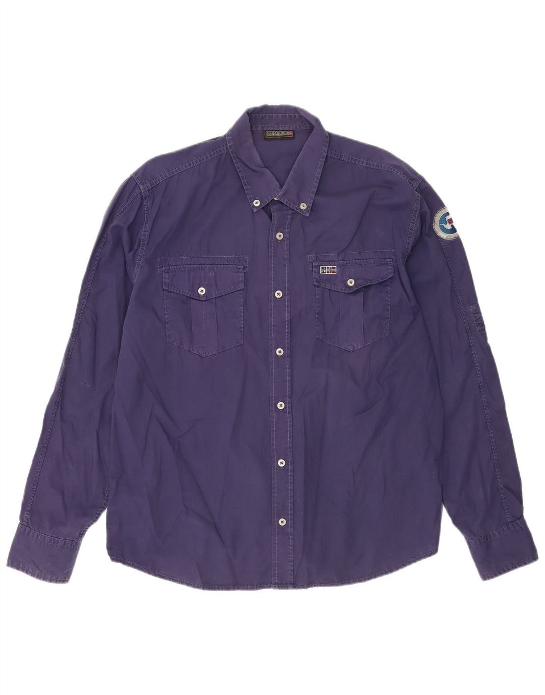 NAPAPIJRI Herrenhemd XL Marineblau aus Baumwolle