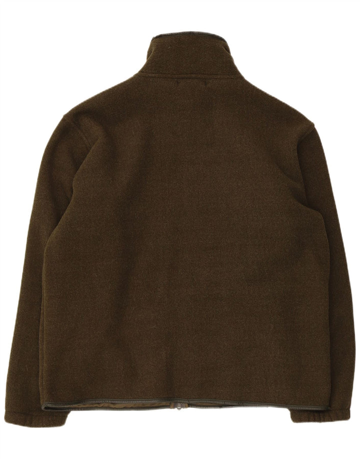 Vintage Herren-Trainingsanzug-Top-Jacke, großes Khaki-Polyester