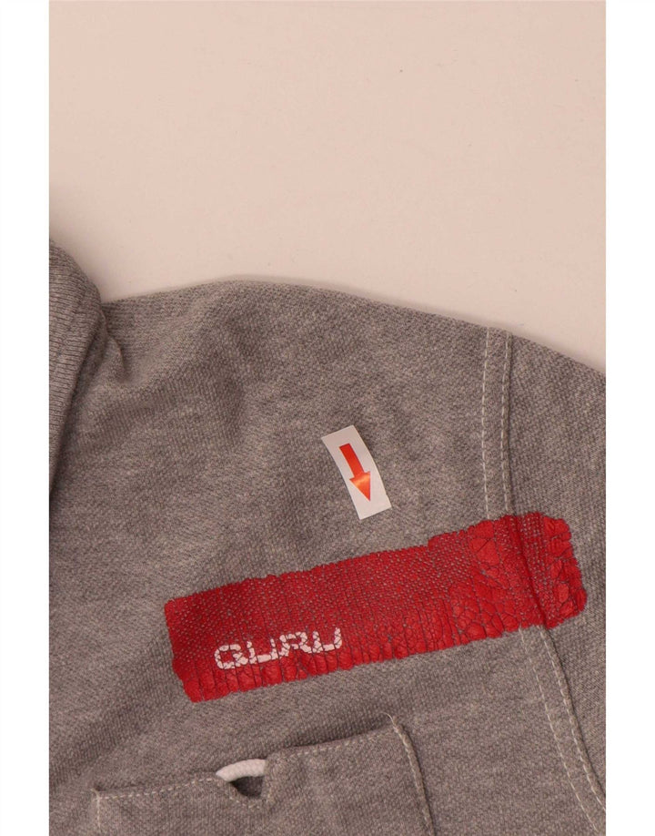 Guru Herren-Poloshirt, groß, graue Baumwolle