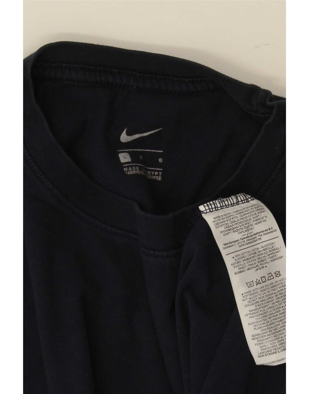 Nike Herren T-Shirt Top Large Marineblau Baumwolle