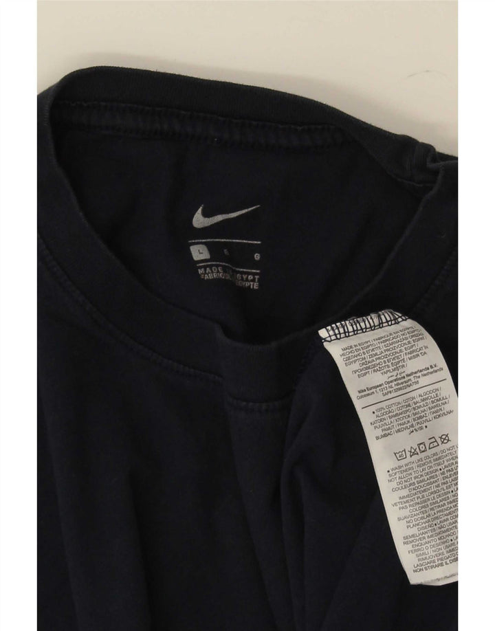 Nike Herren T-Shirt Top Large Marineblau Baumwolle
