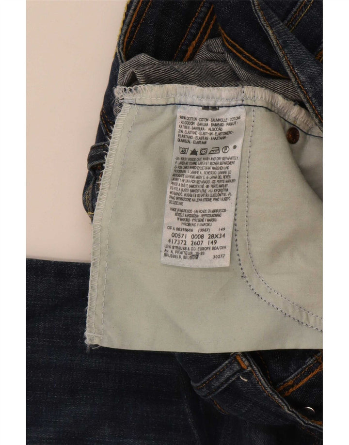 Levi's Damen 571 Slim Jeans W28 L34 Marineblaue Baumwolle