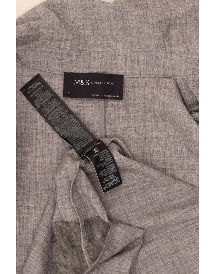 Marks & Spencer Damen-Blazer mit 3/4-Ärmeln, offen, UK 12, Mittelgrau