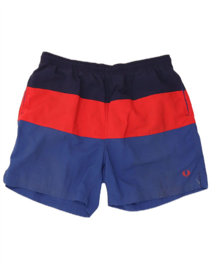 FRED PERRY Herren-Badeshorts, groß, mehrfarbig, Colourblock-Nylon