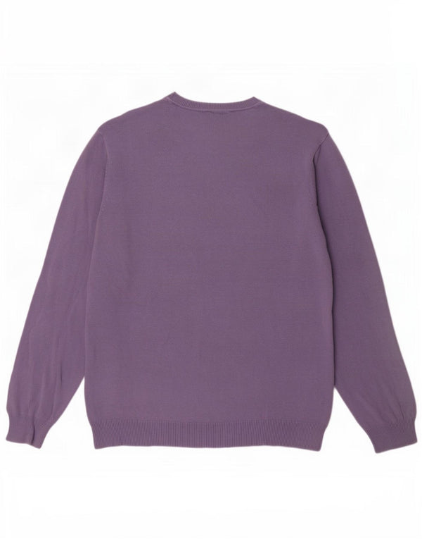 Marks & Spencer Mens Blue Harbour Crew Neck Jumper Sweater 2XL Purple