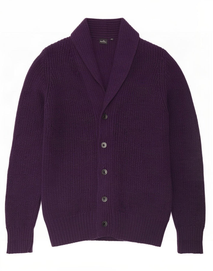 Paul Smith Herren-Cardigan-Pullover aus mittelvioletter Wolle