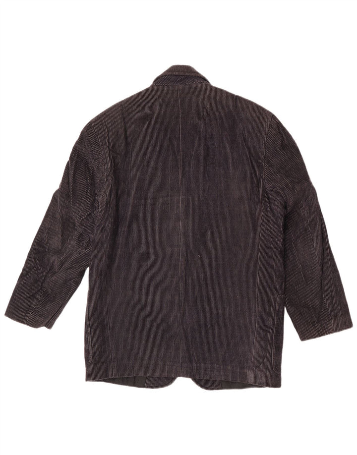 Ferre Damen-Blazerjacke aus Cord mit 2 Knöpfen, Größe IT 44, mittelmarineblaue Baumwolle