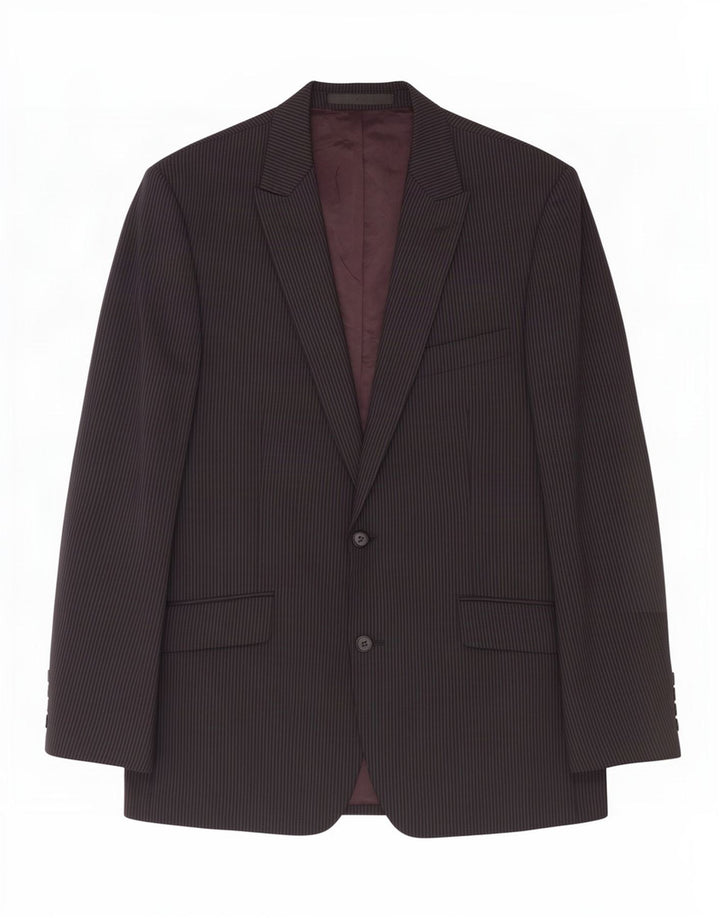 Marks & Spencer Herren-Blazer mit 2 Knöpfen, Gr. 38, Mittelschwarz, Nadelstreifen