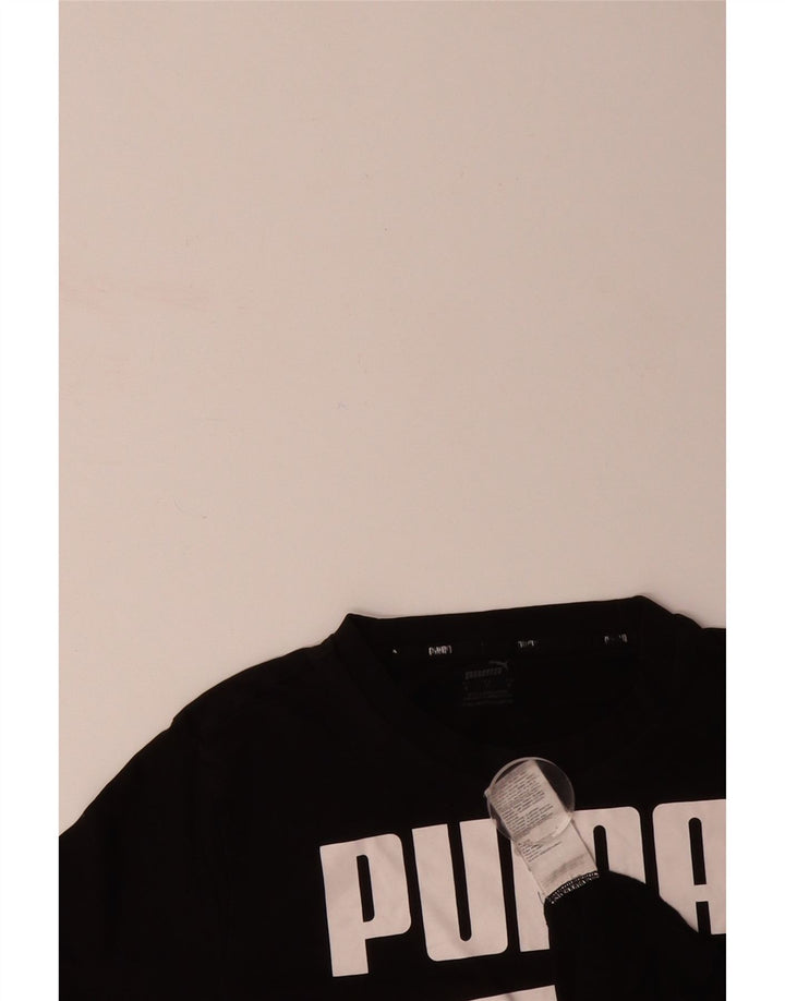 PUMA Mens Graphic T-Shirt Top Small Black Cotton