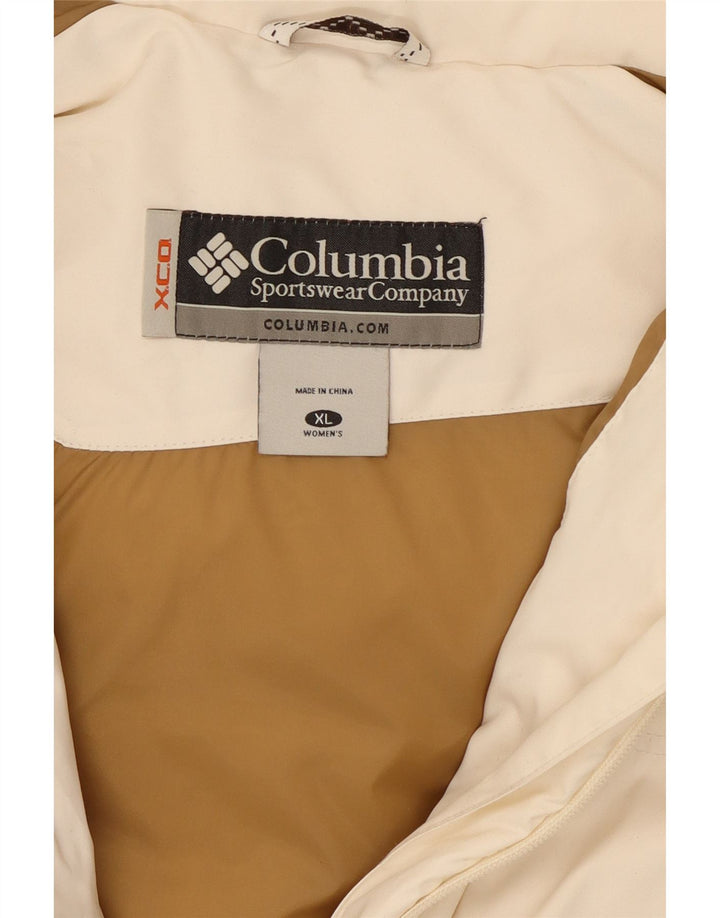 COLUMBIA Wattierte Damenjacke mit Kapuze, UK 18, XL, Weiß, Polyester