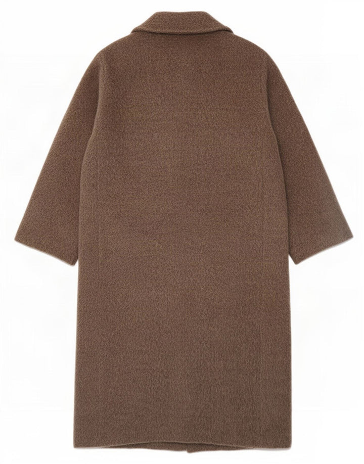 Marella Damen Übergroßer Mantel UK 10 Small Braune Schurwolle