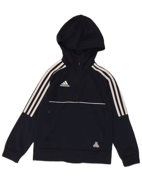Adidas Jungen Kapuzenpullover mit Reißverschluss, 7–8 Jahre, Marineblau, Farbblock