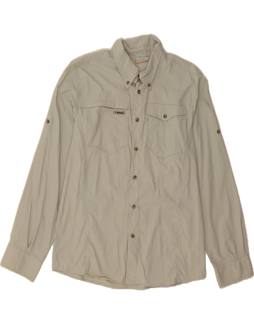 BRUGI Mens Shirt Large Grey Polyamide Vintage Brugi and Second-Hand Brugi from Messina Hembry 