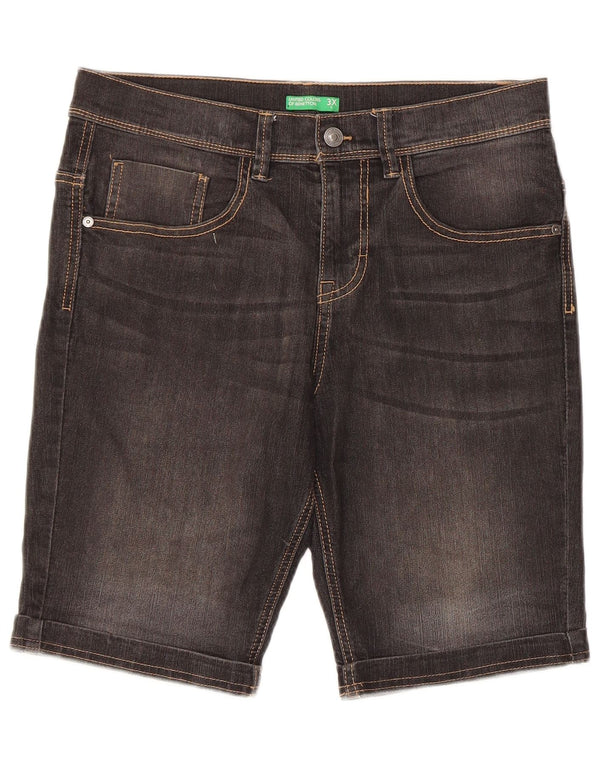 Benetton Herren Jeansshorts W32 Medium Schwarz