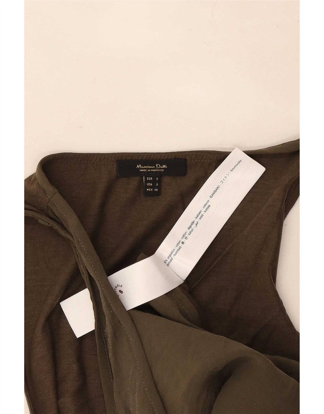 Massimo Dutti Damen Weste Top UK 10 Small Khaki Baumwolle