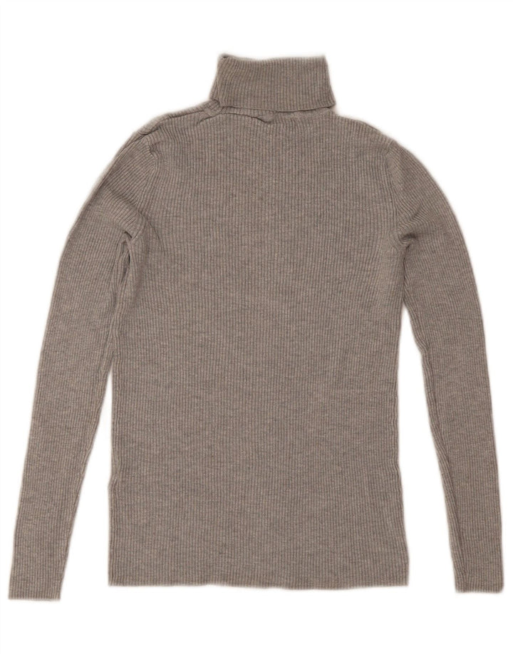 Marks & Spencer Damen-Pullover mit Rollkragen, Gr. 8, Größe S, graue Viskose