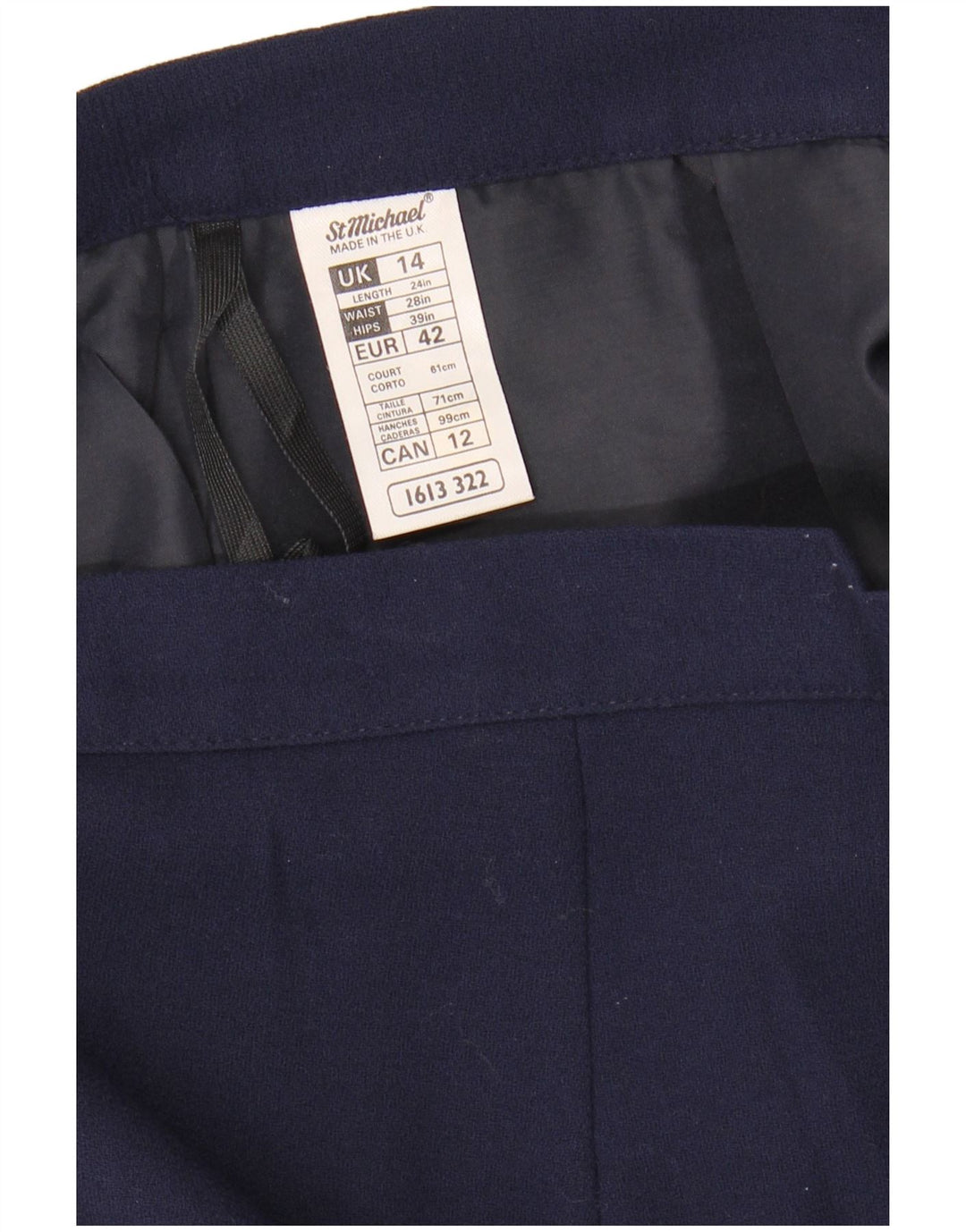 ST MICHAEL Womens Straight Skirt UK 14 Medium W29 Navy Blue Polyester