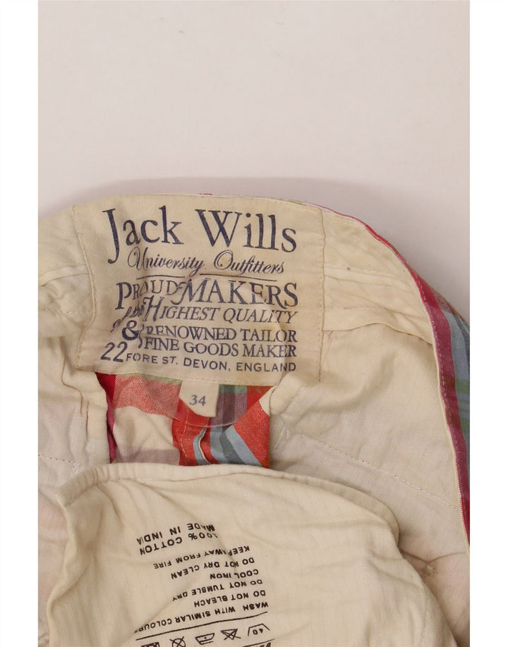 JACK WILLS Herren-Chinoshorts W34, große, mehrfarbig karierte Baumwolle