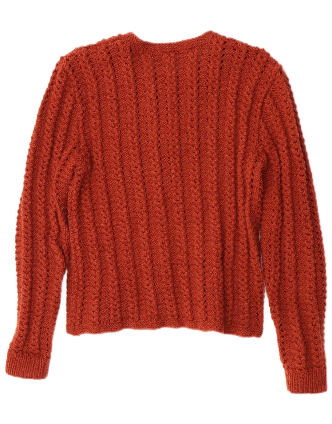 Vintage Damen Strickjacke Pullover UK 10 Small Orange