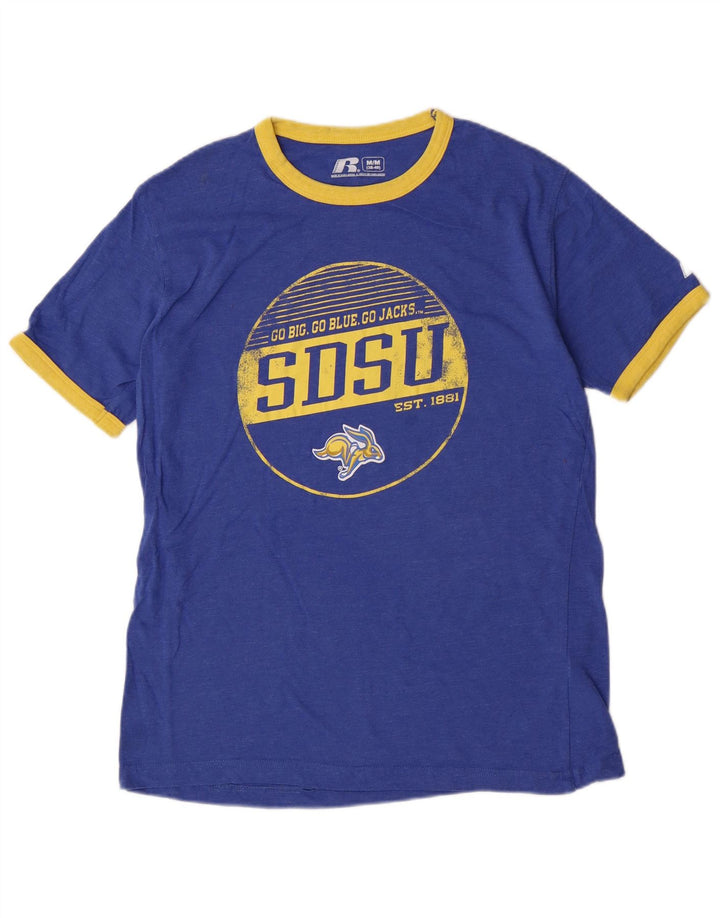 Russell Athletic Herren-T-Shirt mit Grafik, mittelblaue Baumwolle