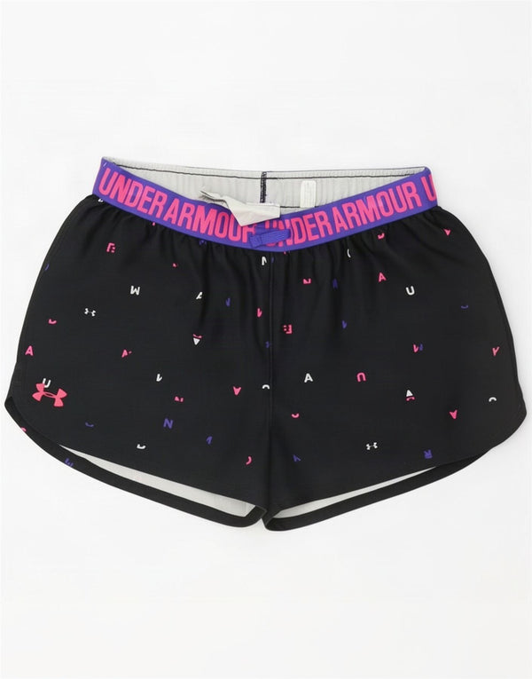 Under Armour Heat Gear Sportshorts für Mädchen, 13–14 Jahre, XL, Schwarz gepunktet
